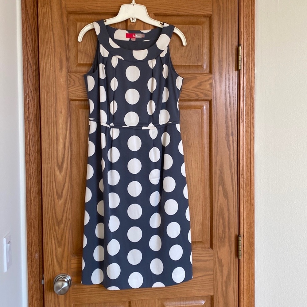 😍Boden sleeveless dress. Grey/cream. Size 8